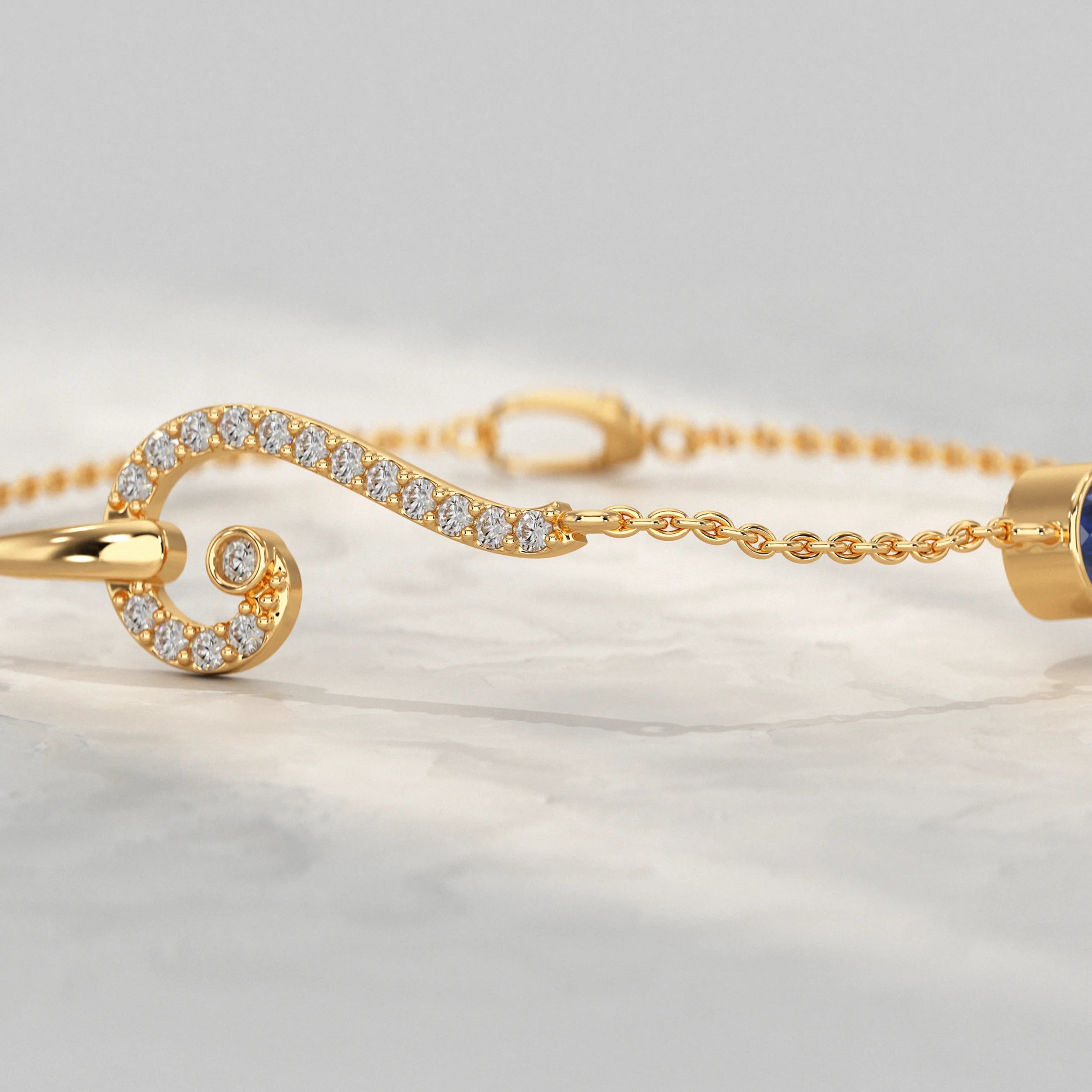 Swirl Sapphire Chain Bracelet Bracelet