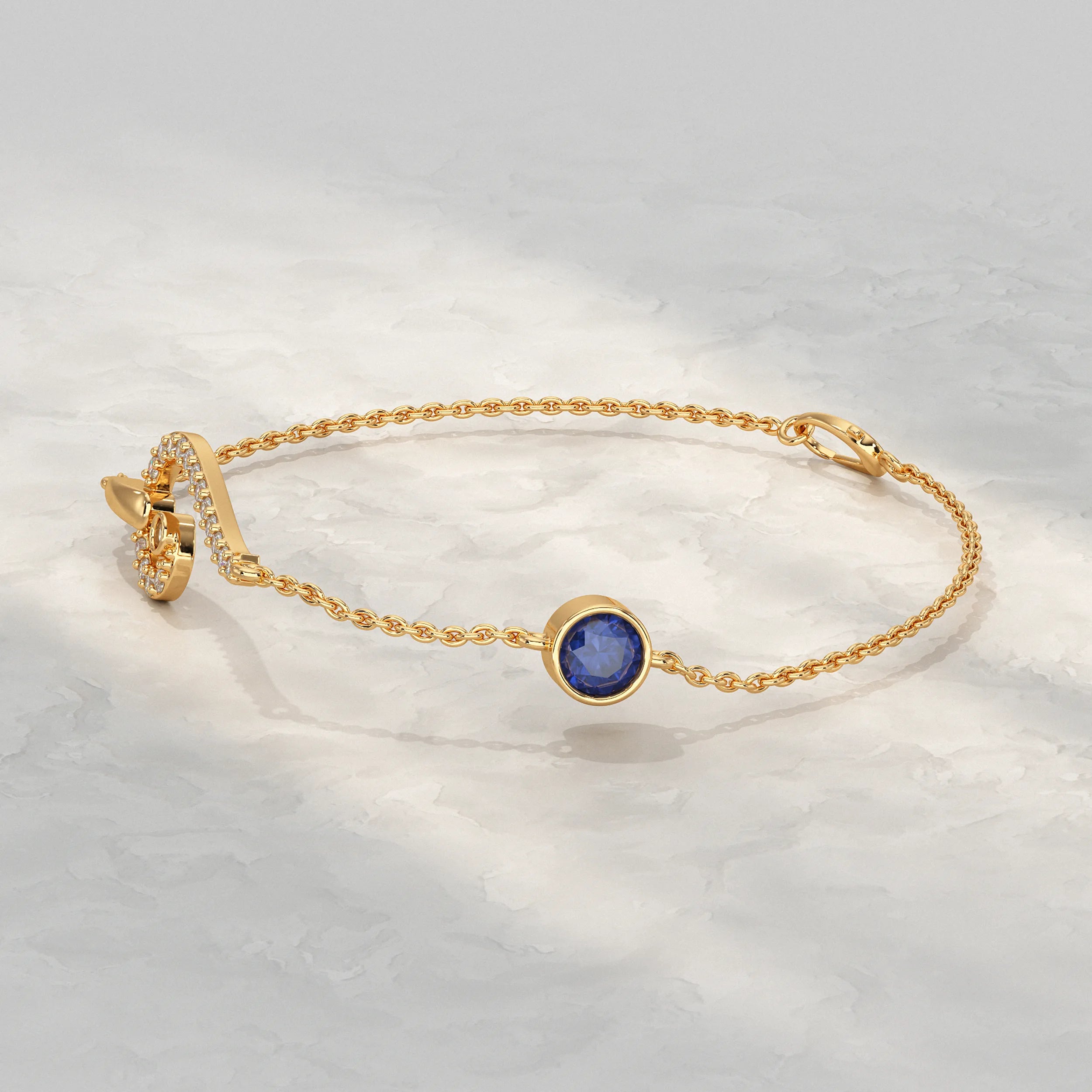 Swirl Sapphire Chain Bracelet Bracelet