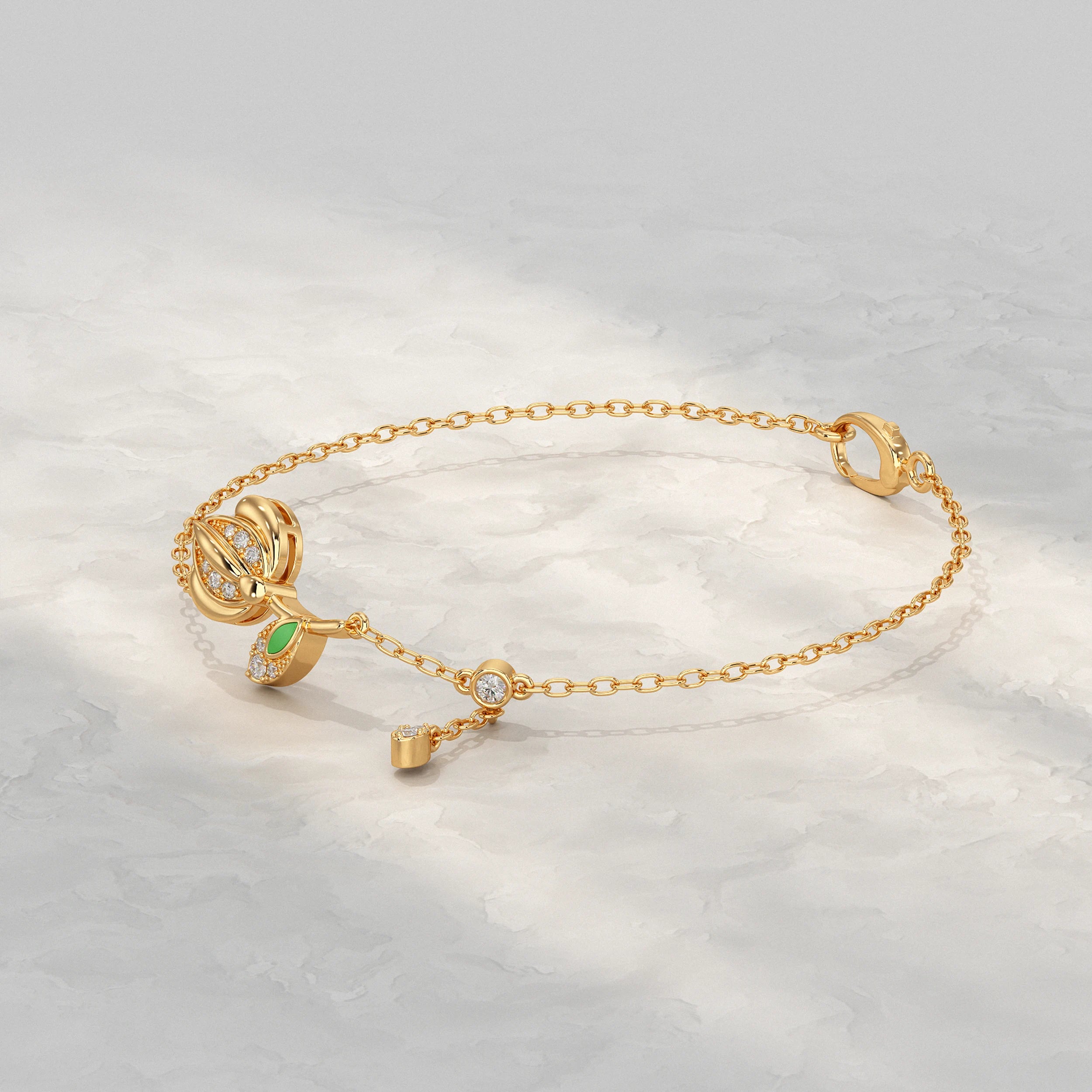Sparkling Petal and Leaf Accent Bracelet Bracelet