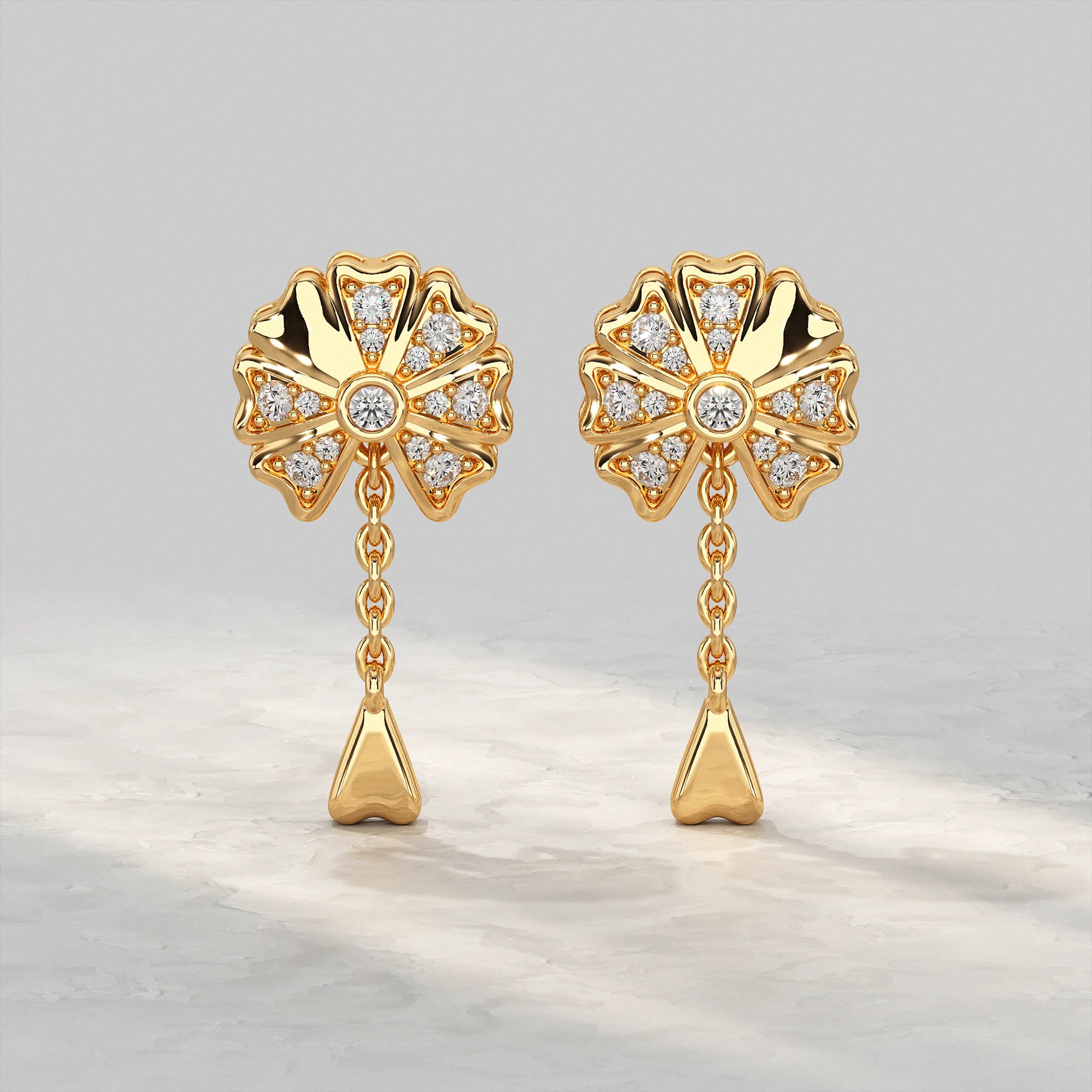 Blossom Flower Lab Diamond Dangle Earring Earrings