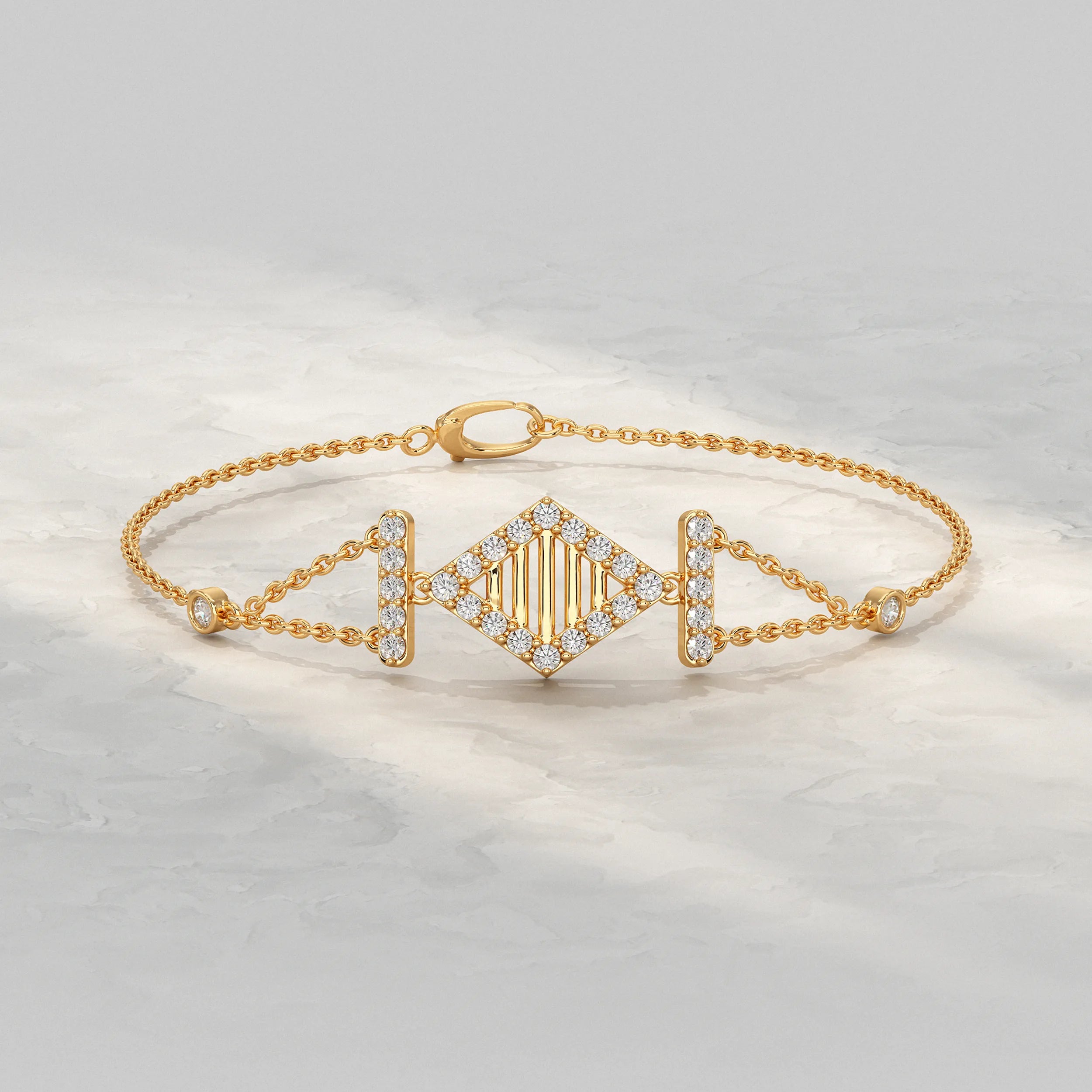 Round Diamond Harmony Chain Bracelet Bracelet