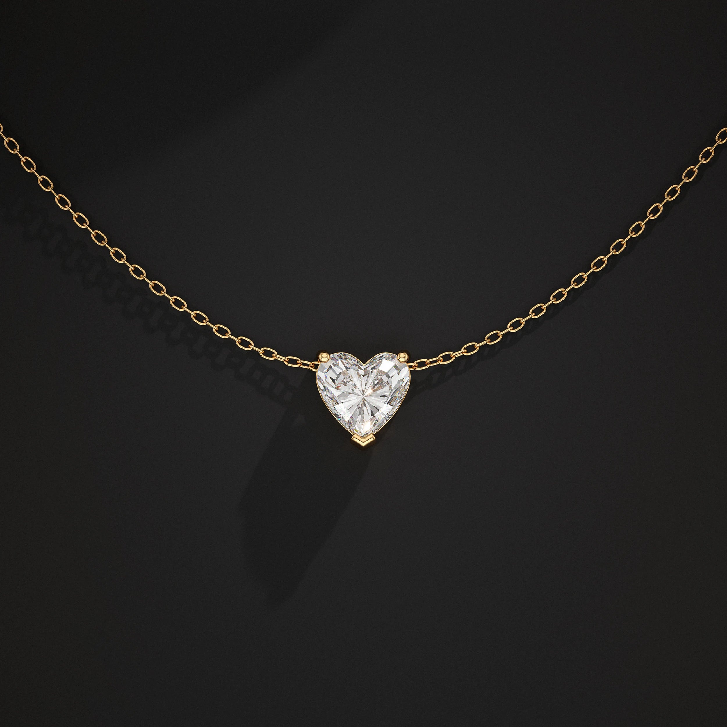 Heart Lab Grown Diamond Solitaire Pendant Pendant