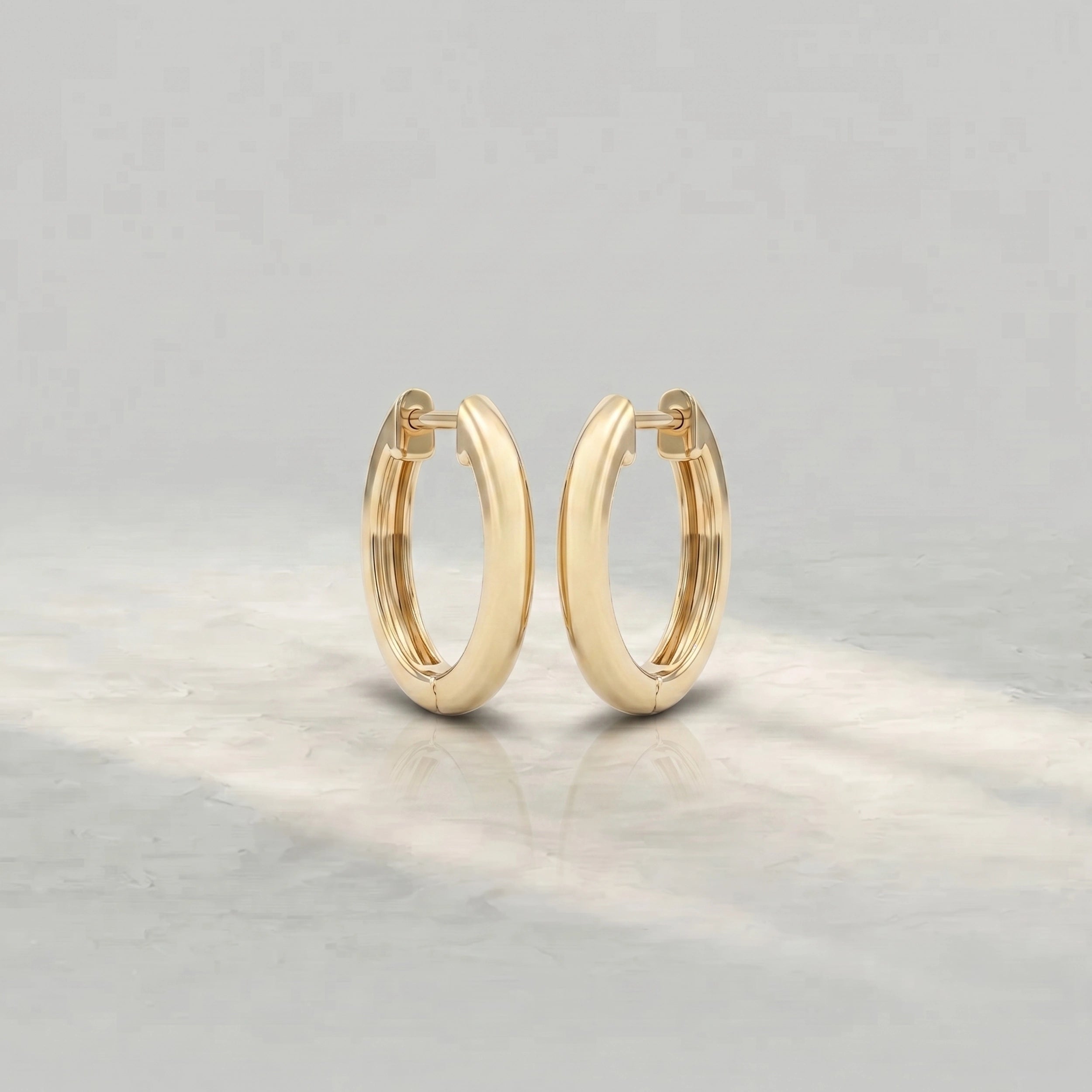 Yellow Plain Gold Hoop Earrings Earrings