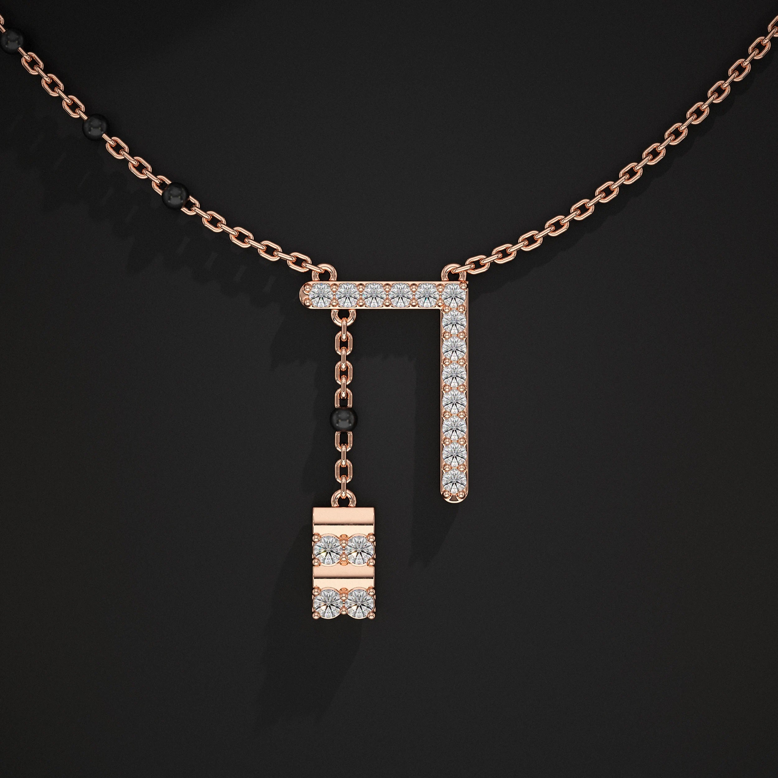 Linear Drop Style Lab Grown Mangalsutra Mangal Sutra