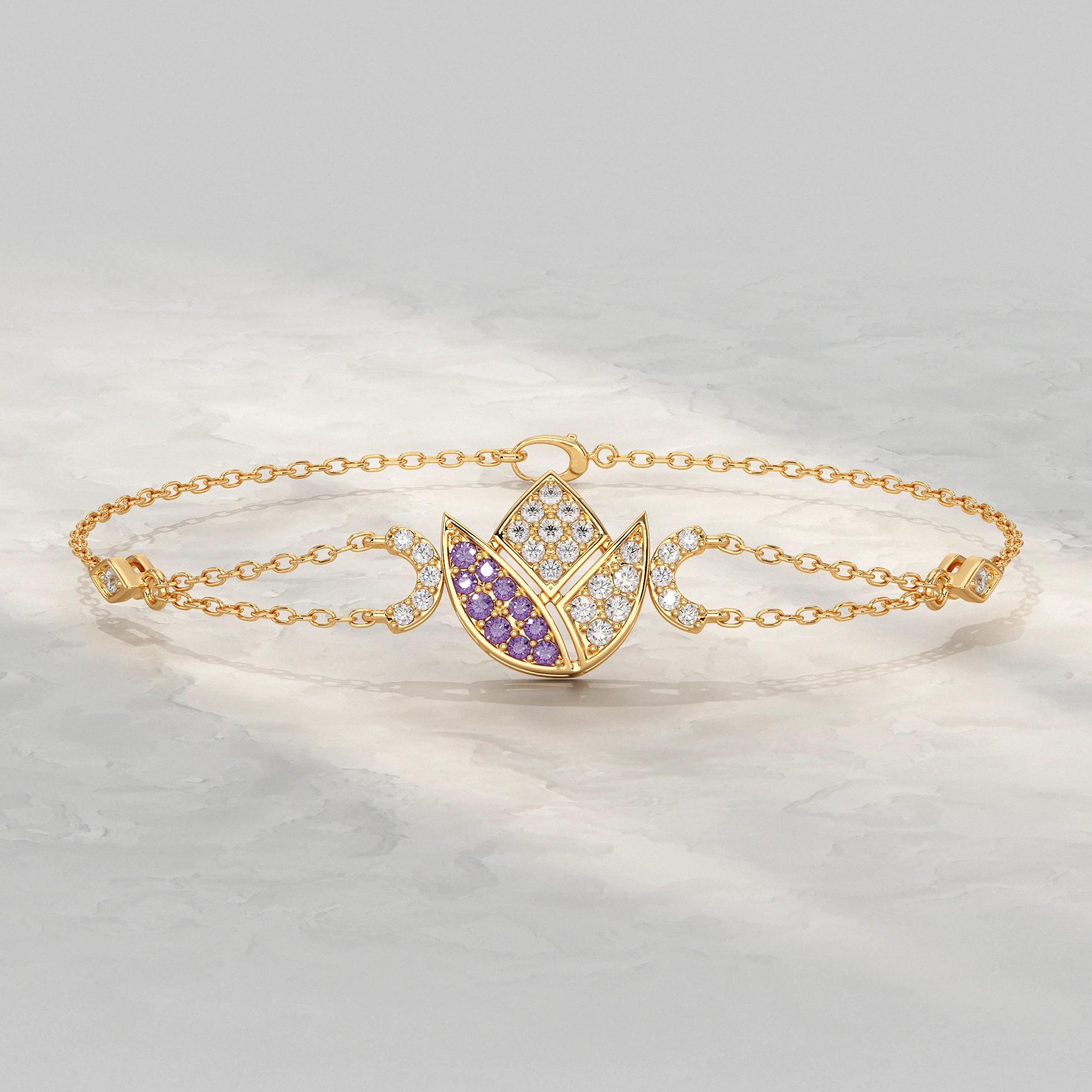 Purple Amethyst Tulip Bracelet Bracelet