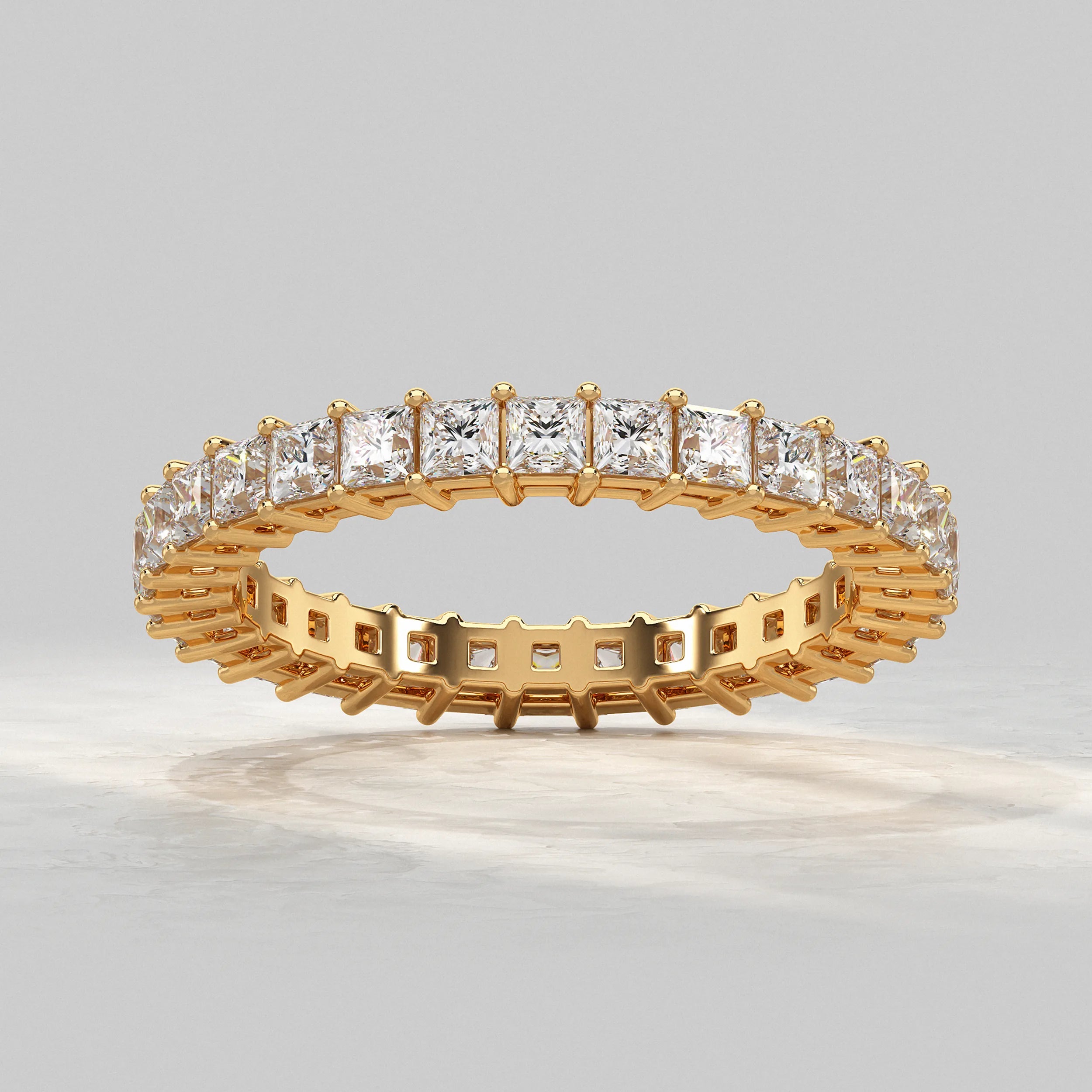 Princess Diamond Eternity Wedding Band Rings