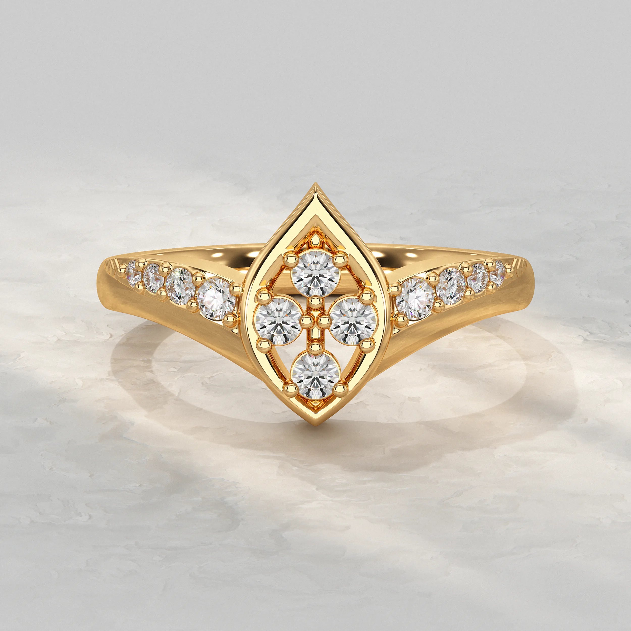 Curved Wedding Band Yellow Gold Rings