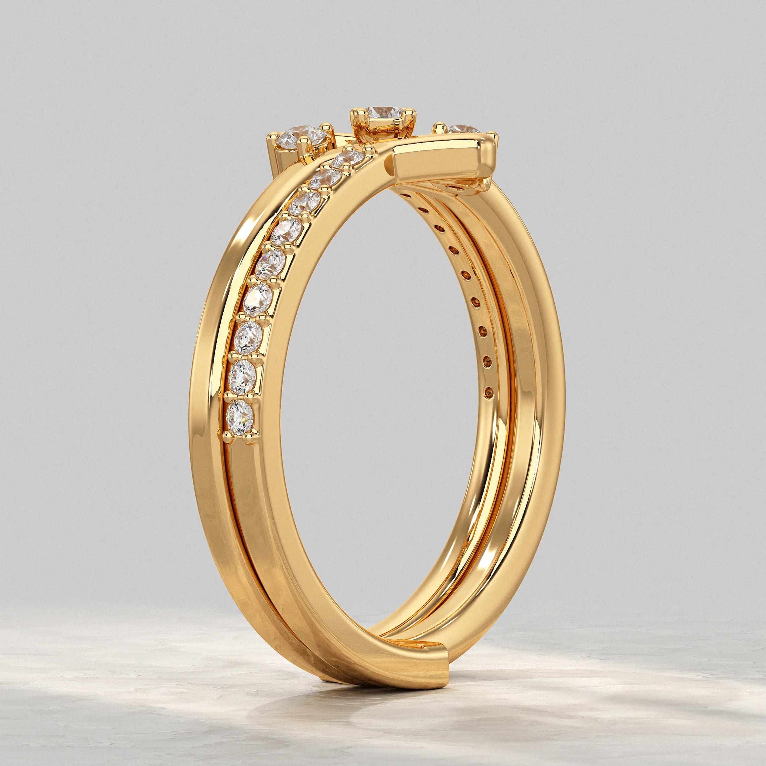 Round Accent Diamond Engagement Ring Rings