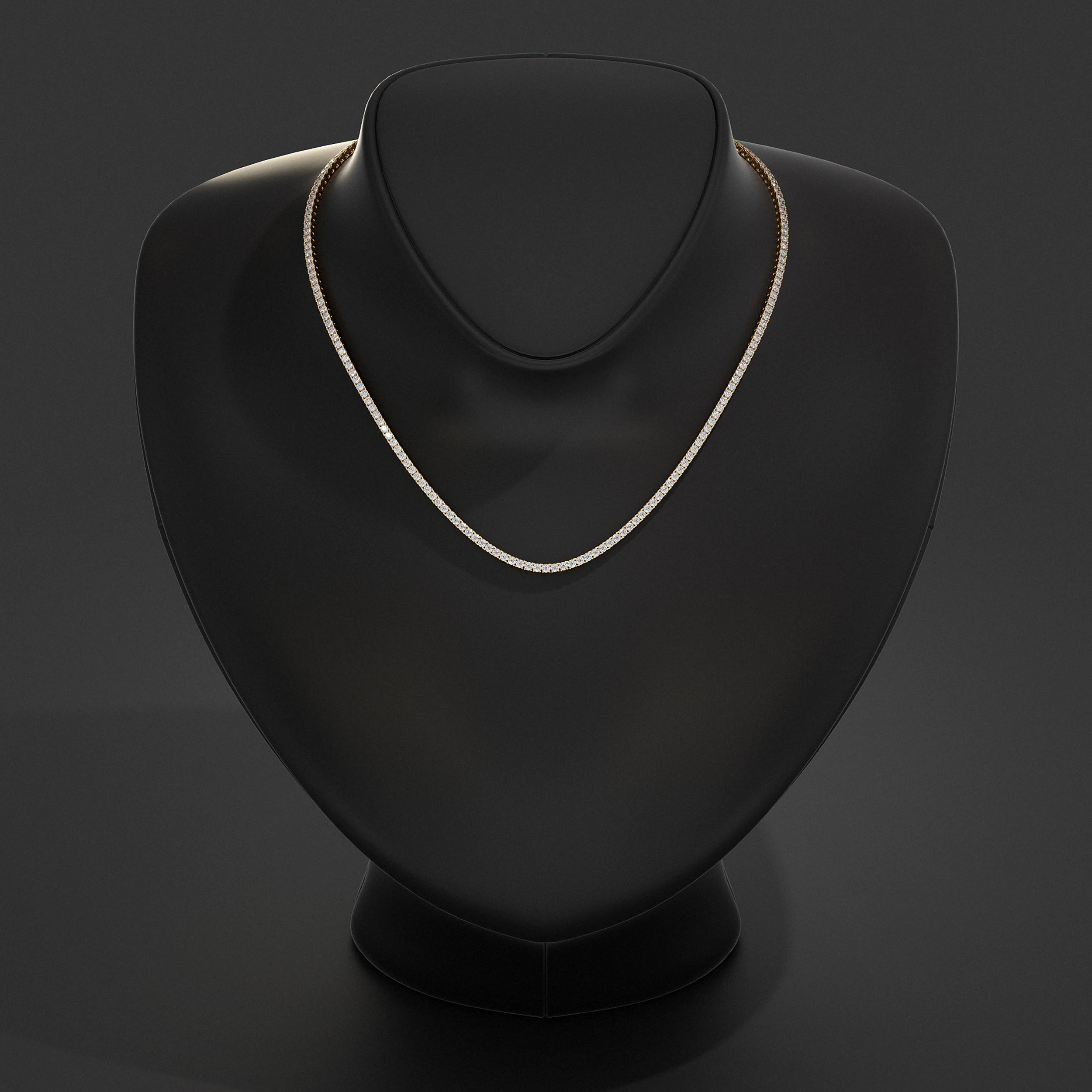Round Lab Diamond Tennis Necklace Pendant