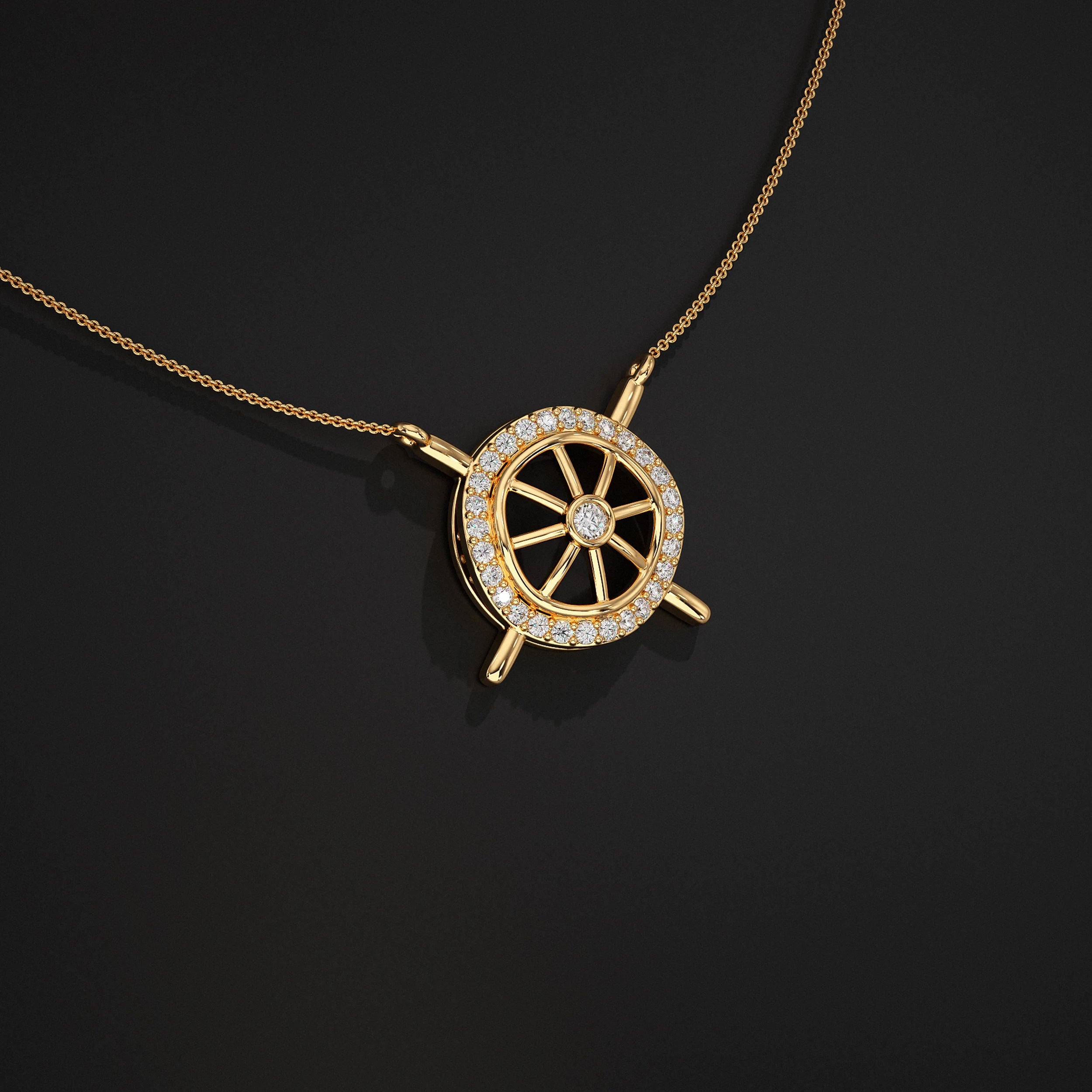 Open Circle Lab Diamond Necklace Pendant