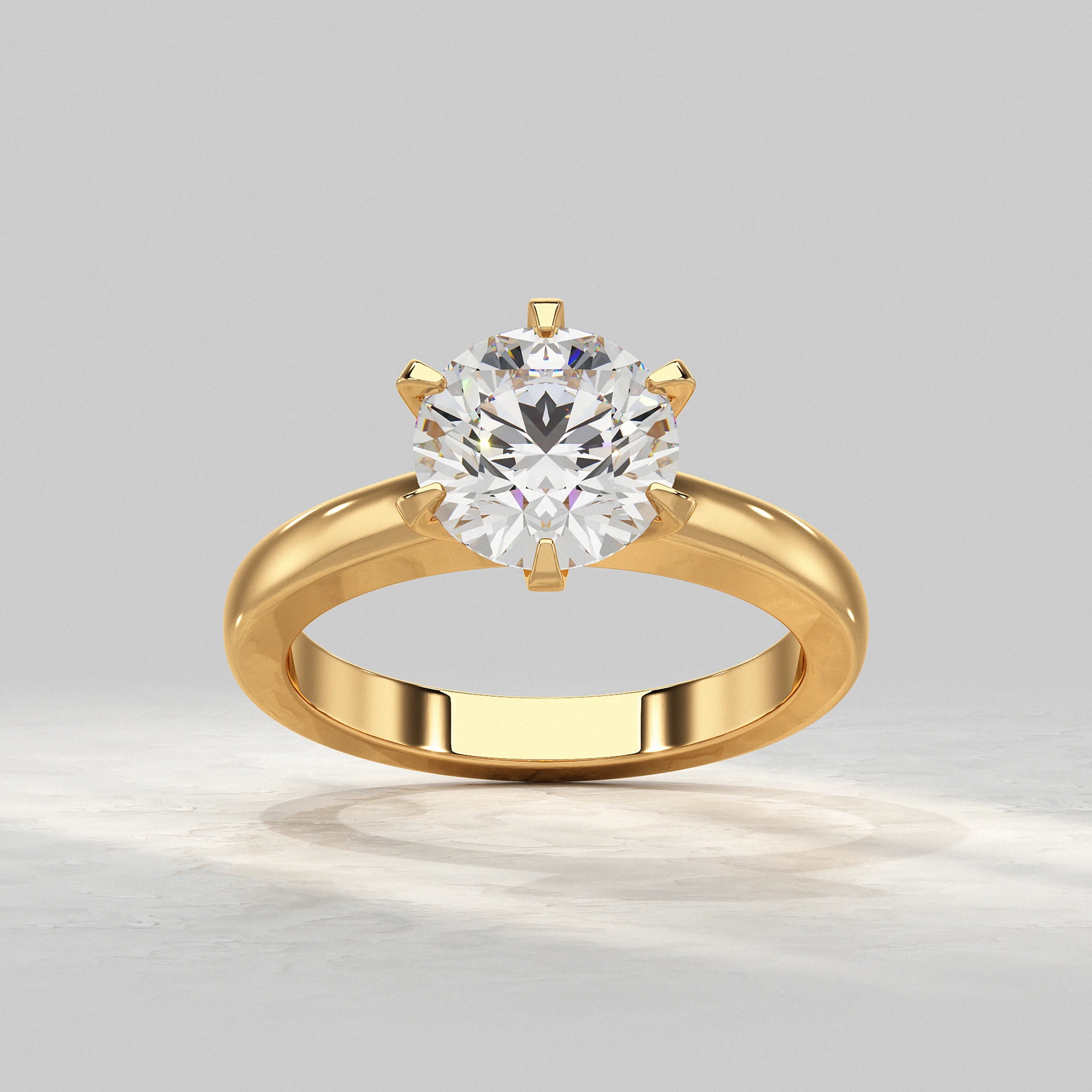 Round Diamond Solitaire Engagement Ring Rings