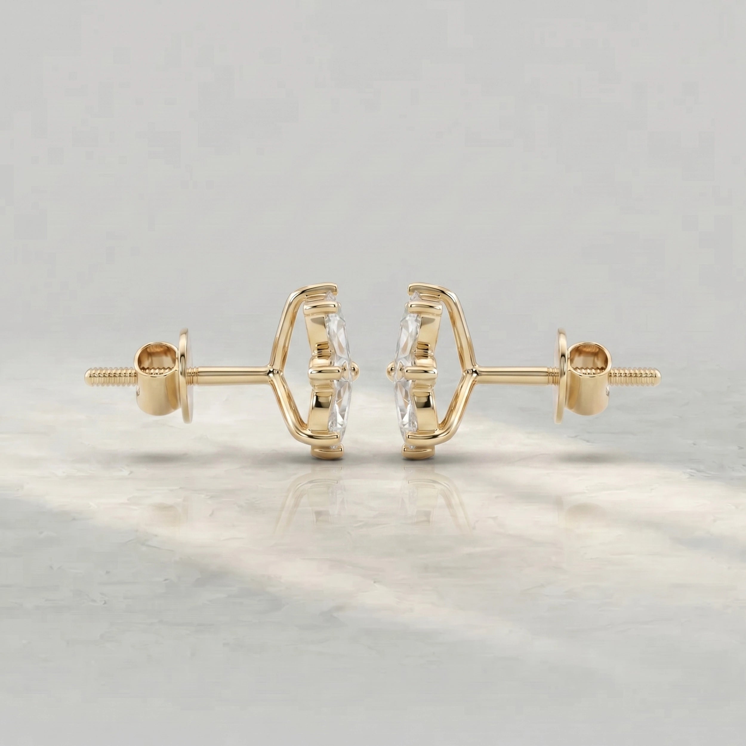 Marquise Lab Cluster Diamond Earrings Earrings