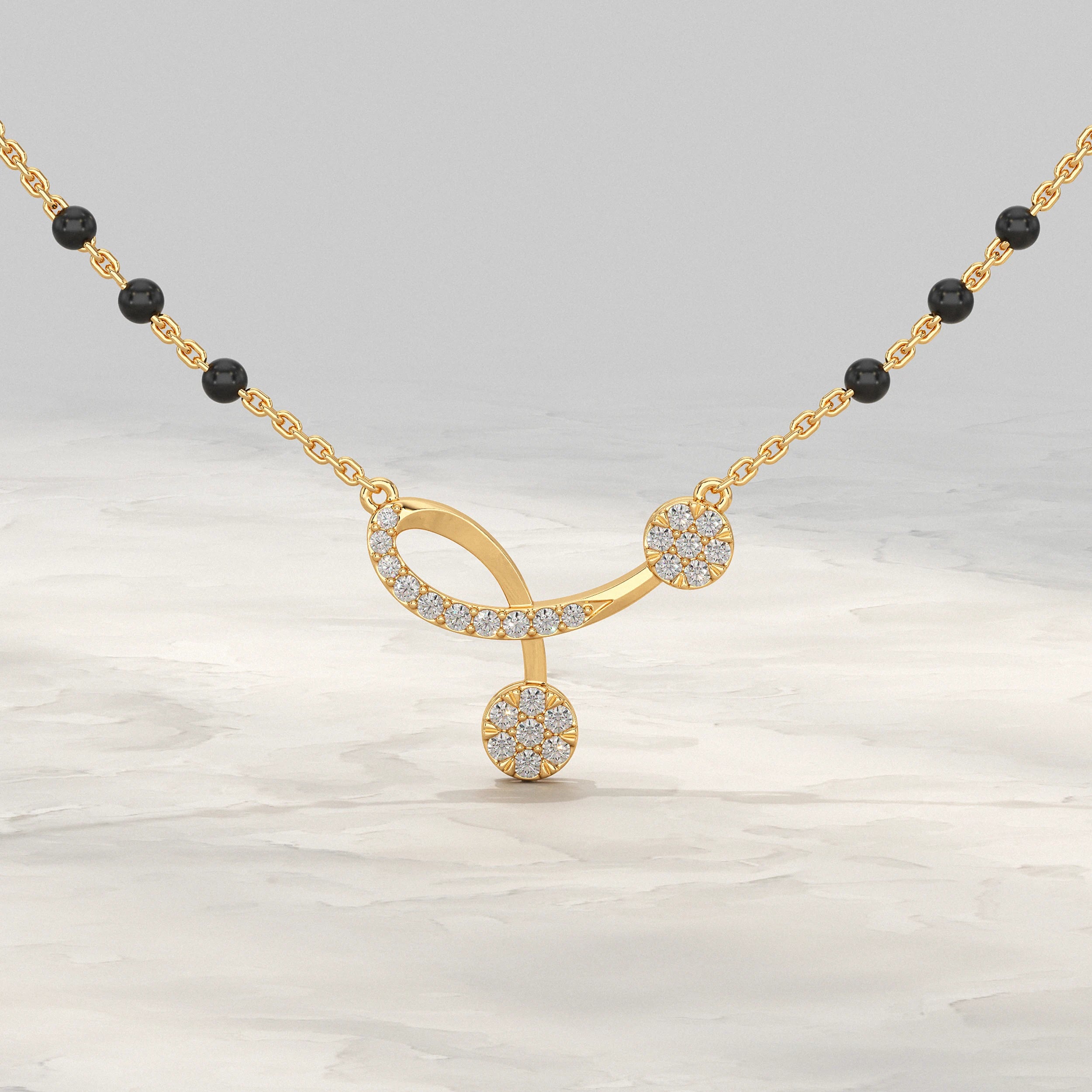Twisted Lab Grown Diamond Mangalsutra Mangal Sutra