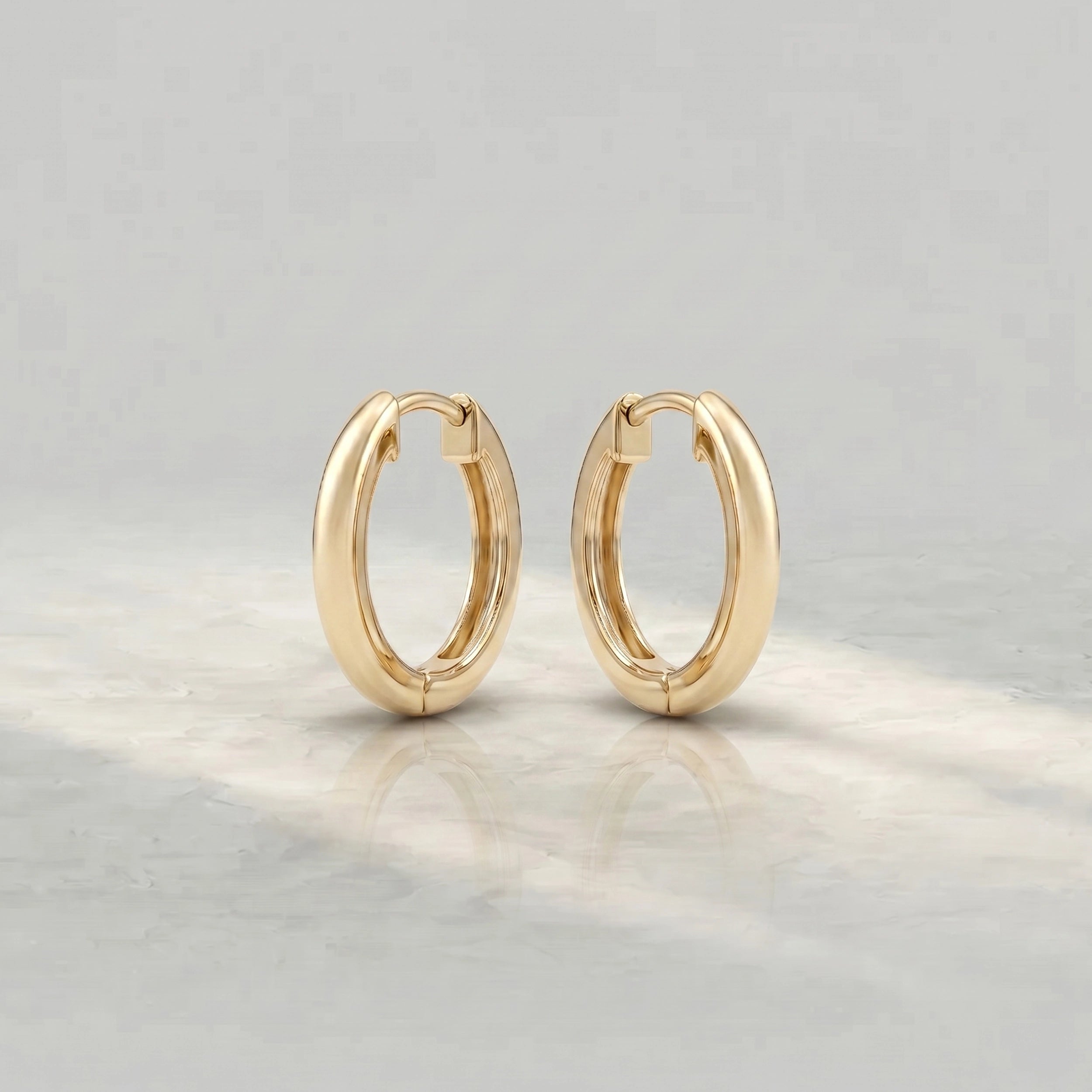 Yellow Plain Gold Hoop Earrings Earrings