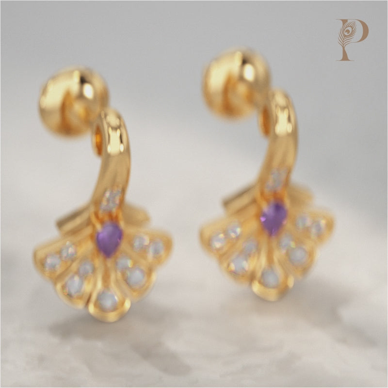 Amethyst Lab Gemstone Earrings