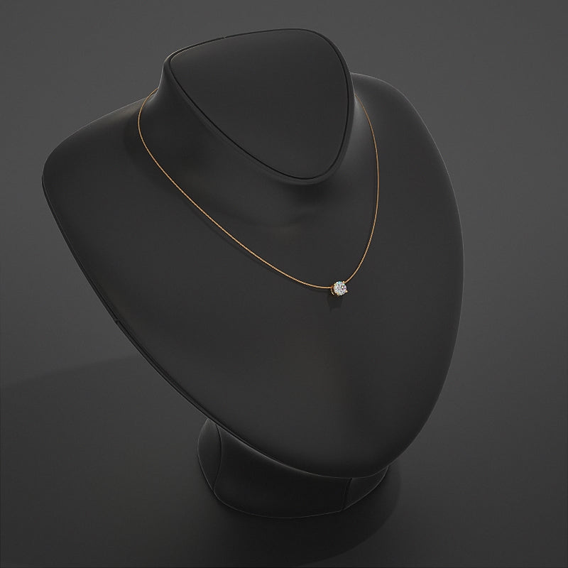 Round Lab Diamond Solitaire Pendant
