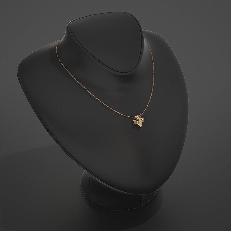 Enamel Lab Diamond Pendant