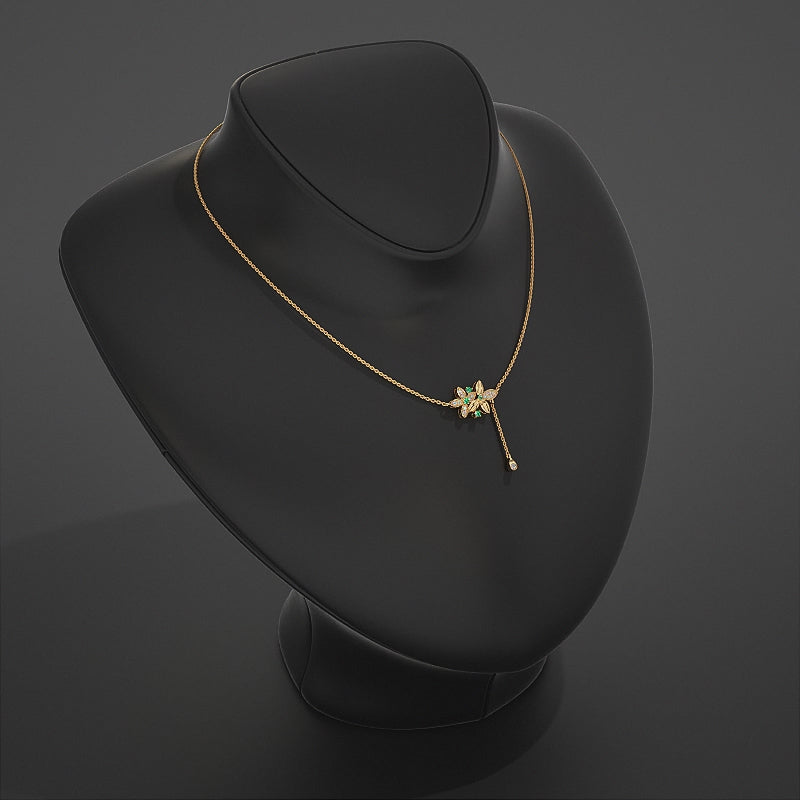 Dual Flower Lab Grown Diamond Pendant