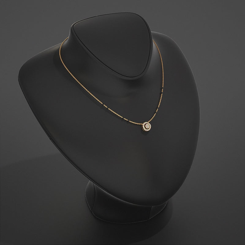Round Shape Lab Diamond Mangalsutra