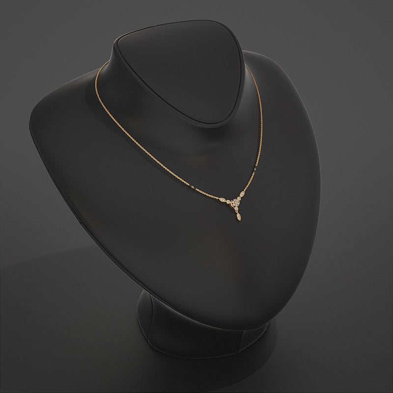 Round Lab Grown Diamond Cluster Mangalsutra