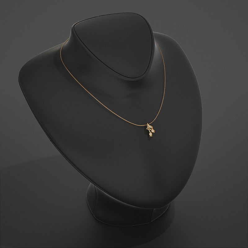 Round Diamond Tulip Design Pendant